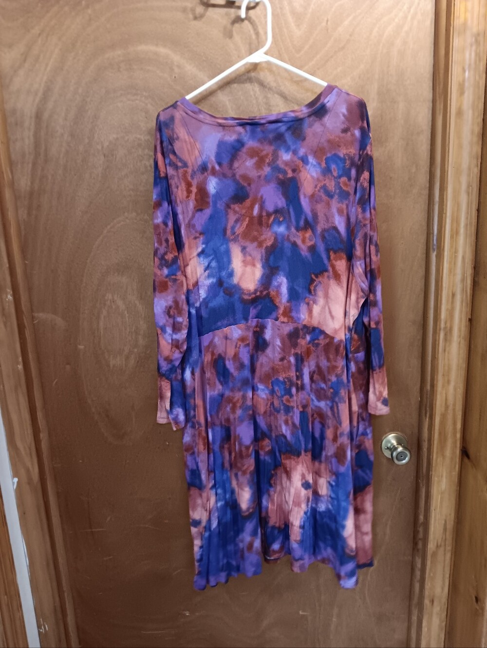 Terra & Sky Purple and Rust Tie-Dye Dress - Picture 3 of 3